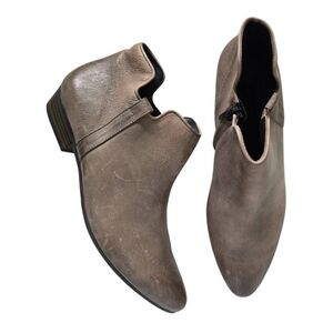 PAUL GREEN Jillian Tan Burnished Leather Ankle Zip Bootie Boots US 6